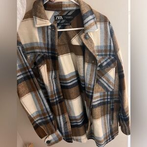 Zara oversized wool blend knit overshirt